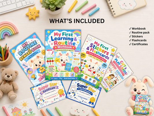 My First Learning Bundle | Preschool Workbook & Flashcards (Ages 3–5)