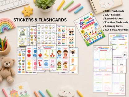 My First Learning Bundle | Preschool Workbook & Flashcards (Ages 3–5)
