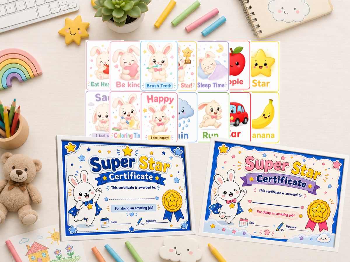 My First Learning Bundle | Preschool Workbook & Flashcards (Ages 3–5)