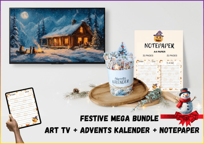 Christmas Premium Bundle:  Art TV + Advent Calendar + Notepaper